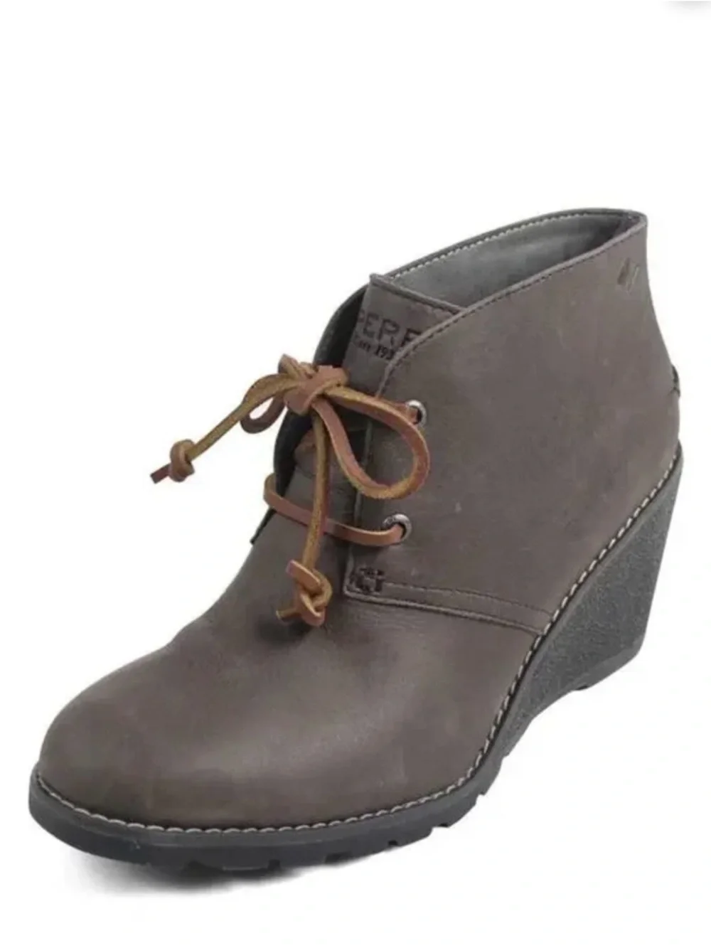 Sperry Women's Celeste Prow Wedge Ankle Booties - Gray Leather